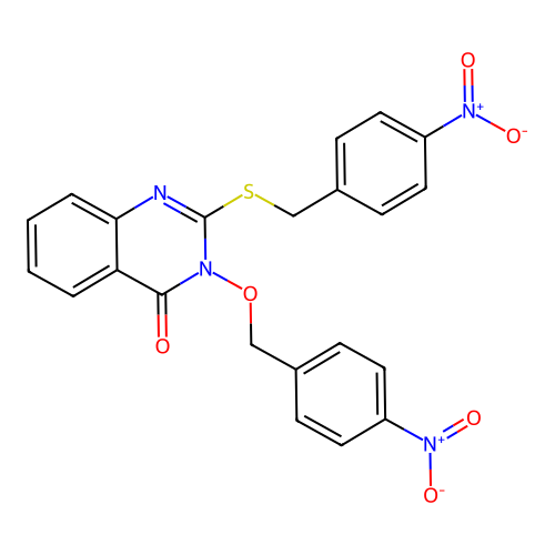 3-[(4-nitrobenzyl)oxy]-2-[(4-nitrobenzyl)sulfanyl]quinazolin-4(3H)-one structure