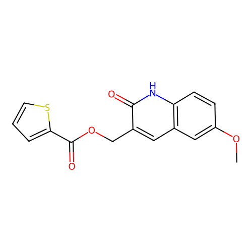 (6-methoxy-2-oxo-1H-quinolin-3-yl)methyl thiophene-2-carboxylate structure
