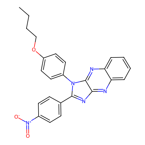 1-(4-butoxyphenyl)-2-(4-nitrophenyl)-1H-imidazo[4,5-b]quinoxaline structure
