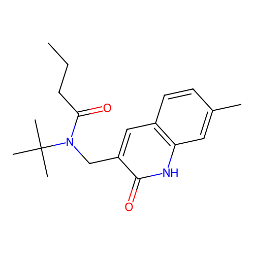 N-tert-butyl-N-[(7-methyl-2-oxo-1,2-dihydroquinolin-3-yl)methyl]butanamide structure