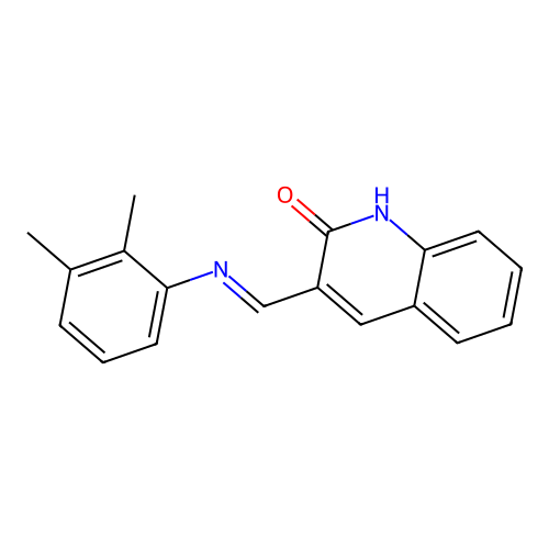 (E)-3-(((2,3-dimethylphenyl)imino)methyl)quinolin-2-ol structure