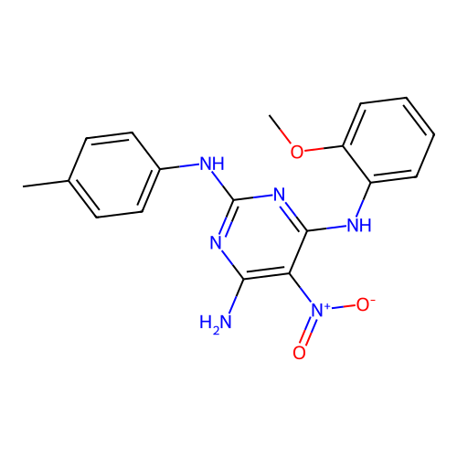 N~4~-(2-methoxyphenyl)-N~2~-(4-methylphenyl)-5-nitropyrimidine-2,4,6-triamine structure