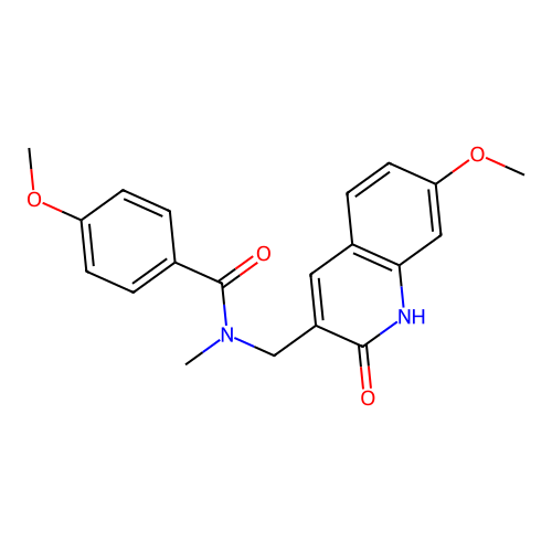 4-methoxy-N-[(7-methoxy-2-oxo-1H-quinolin-3-yl)methyl]-N-methylbenzamide structure