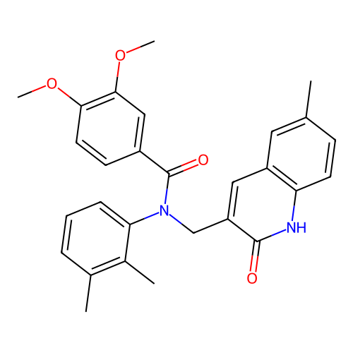 N-(2,3-dimethylphenyl)-3,4-dimethoxy-N-[(6-methyl-2-oxo-1H-quinolin-3-yl)methyl]benzamide structure