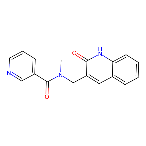N-methyl-N-[(2-oxo-1,2-dihydroquinolin-3-yl)methyl]pyridine-3-carboxamide structure