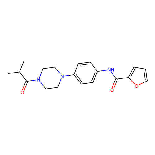 N-{4-[4-(2-methylpropanoyl)piperazin-1-yl]phenyl}furan-2-carboxamide structure