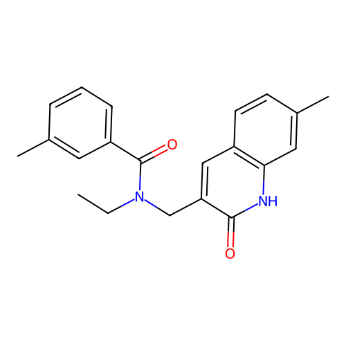 N-ethyl-3-methyl-N-[(7-methyl-2-oxo-1H-quinolin-3-yl)methyl]benzamide structure