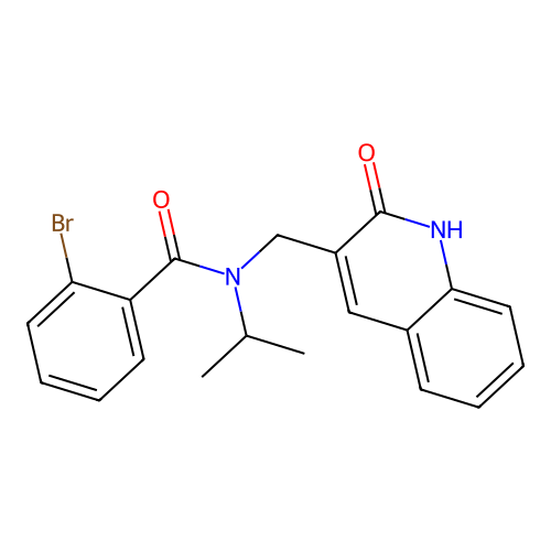 2-bromo-N-[(2-oxo-1H-quinolin-3-yl)methyl]-N-propan-2-ylbenzamide structure