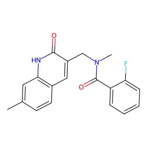 2-fluoro-N-methyl-N-[(7-methyl-2-oxo-1,2-dihydroquinolin-3-yl)methyl]benzamide structure
