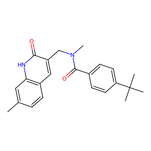 4-tert-butyl-N-methyl-N-[(7-methyl-2-oxo-1H-quinolin-3-yl)methyl]benzamide structure