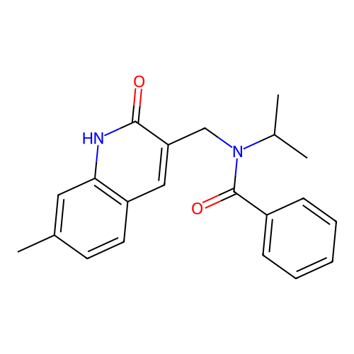 N-[(7-methyl-2-oxo-1H-quinolin-3-yl)methyl]-N-propan-2-ylbenzamide structure
