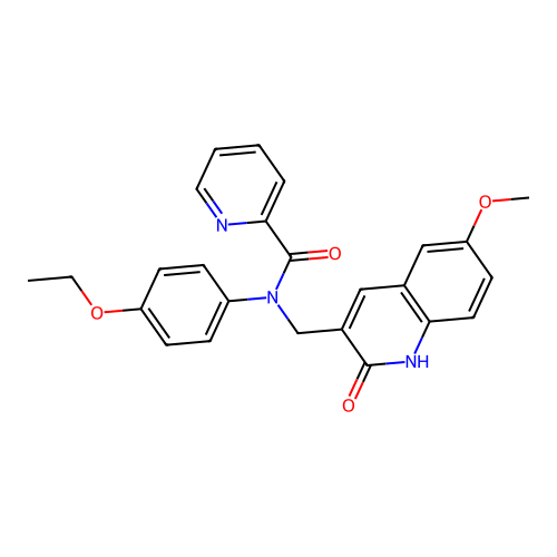 N-(4-ethoxyphenyl)-N-[(6-methoxy-2-oxo-1H-quinolin-3-yl)methyl]pyridine-2-carboxamide structure