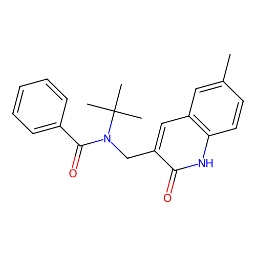 N-tert-butyl-N-[(6-methyl-2-oxo-1H-quinolin-3-yl)methyl]benzamide structure