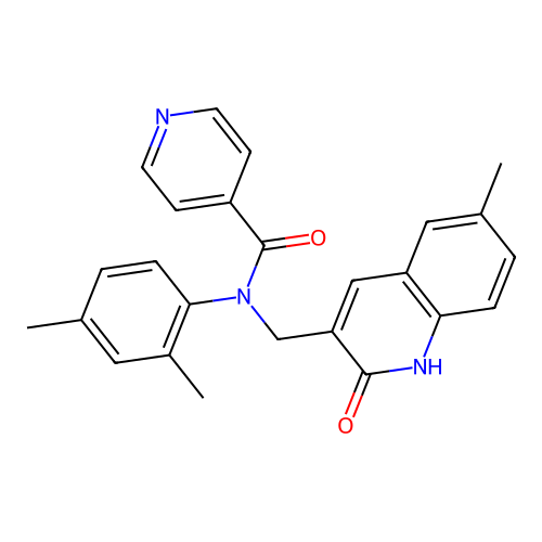 N-(2,4-dimethylphenyl)-N-((2-hydroxy-6-methylquinolin-3-yl)methyl)isonicotinamide structure