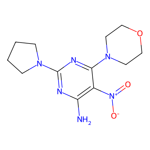 6-(Morpholin-4-yl)-5-nitro-2-(pyrrolidin-1-yl)pyrimidin-4-amine structure
