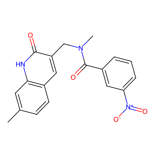 N-methyl-N-[(7-methyl-2-oxo-1H-quinolin-3-yl)methyl]-3-nitrobenzamide structure