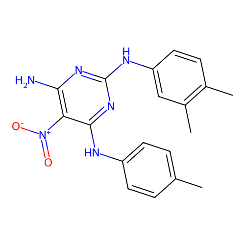 N~2~-(3,4-dimethylphenyl)-N~4~-(4-methylphenyl)-5-nitropyrimidine-2,4,6-triamine structure