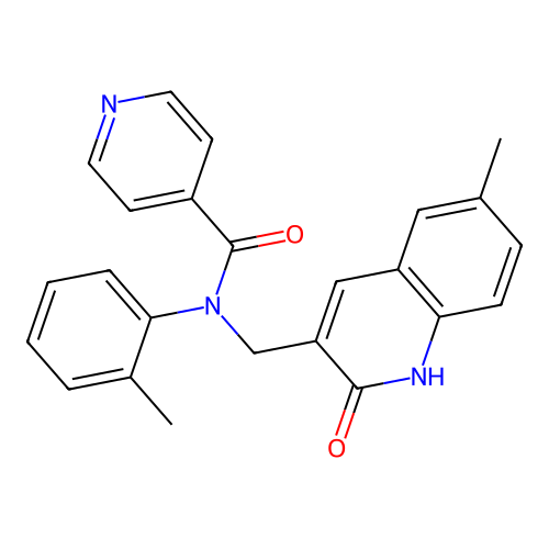 N-((2-hydroxy-6-methylquinolin-3-yl)methyl)-N-(o-tolyl)isonicotinamide structure