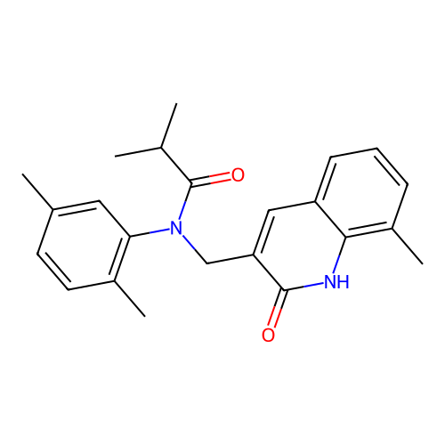 N-(2,5-dimethylphenyl)-2-methyl-N-[(8-methyl-2-oxo-1H-quinolin-3-yl)methyl]propanamide structure
