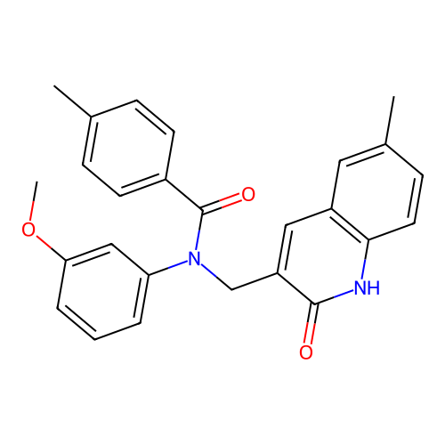 N-((2-hydroxy-6-methylquinolin-3-yl)methyl)-N-(3-methoxyphenyl)-4-methylbenzamide structure