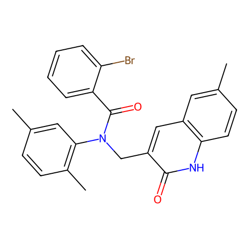 2-bromo-N-(2,5-dimethylphenyl)-N-((2-hydroxy-6-methylquinolin-3-yl)methyl)benzamide structure