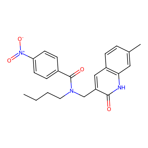 N-butyl-N-((2-hydroxy-7-methylquinolin-3-yl)methyl)-4-nitrobenzamide structure