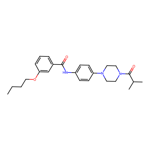 3-butoxy-N-{4-[4-(2-methylpropanoyl)piperazin-1-yl]phenyl}benzamide structure