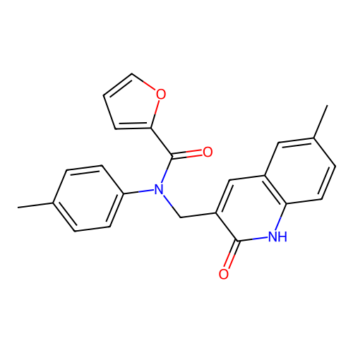 N-((2-hydroxy-6-methylquinolin-3-yl)methyl)-N-(p-tolyl)furan-2-carboxamide structure