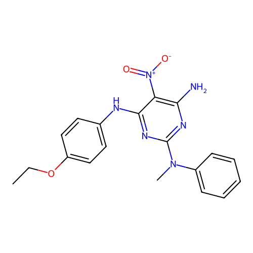N~4~-(4-ethoxyphenyl)-N~2~-methyl-5-nitro-N~2~-phenylpyrimidine-2,4,6-triamine structure
