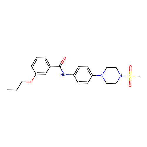 N-(4-(4-(methylsulfonyl)piperazin-1-yl)phenyl)-3-propoxybenzamide structure