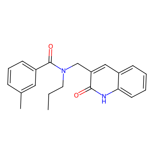 3-methyl-N-[(2-oxo-1,2-dihydroquinolin-3-yl)methyl]-N-propylbenzamide structure