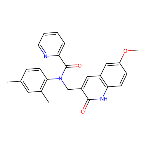 N-(2,4-dimethylphenyl)-N-((2-hydroxy-6-methoxyquinolin-3-yl)methyl)picolinamide structure