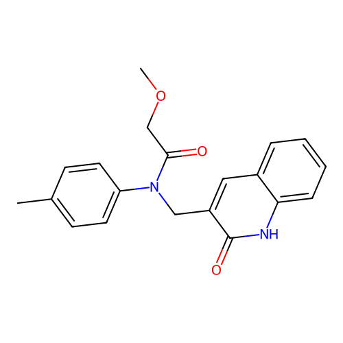 2-methoxy-N-(4-methylphenyl)-N-[(2-oxo-1H-quinolin-3-yl)methyl]acetamide structure