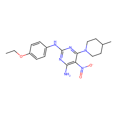 [4-Amino-6-(4-methylpiperidyl)-5-nitropyrimidin-2-yl](4-ethoxyphenyl)amine structure