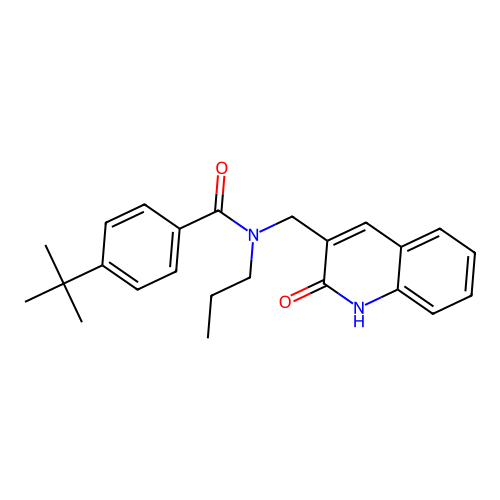 4-tert-butyl-N-[(2-oxo-1H-quinolin-3-yl)methyl]-N-propylbenzamide structure