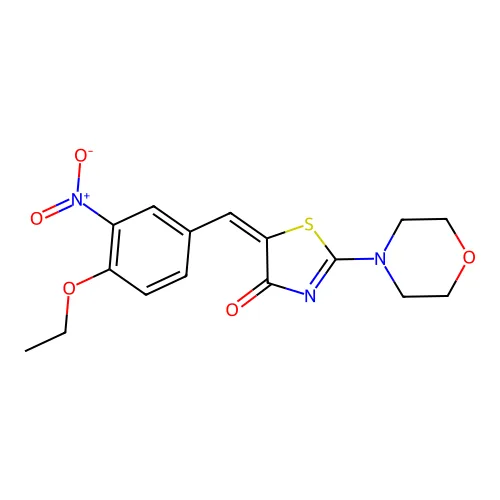 (5E)-5-[(4-乙氧基-3-硝基苯基)亚甲基]-2-吗啉-4-基-1,3-噻唑-4-酮 structure