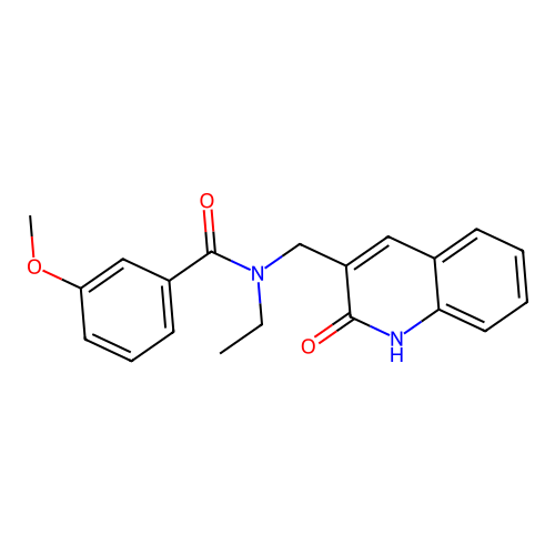 N-ethyl-3-methoxy-N-[(2-oxo-1H-quinolin-3-yl)methyl]benzamide structure