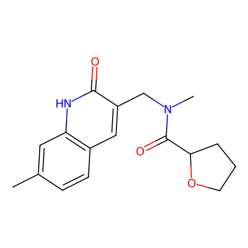 N-methyl-N-[(7-methyl-2-oxo-1H-quinolin-3-yl)methyl]oxolane-2-carboxamide structure