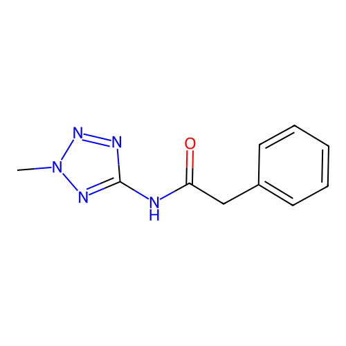 N-(2-methyl-2H-tetrazol-5-yl)-2-phenylacetamide structure