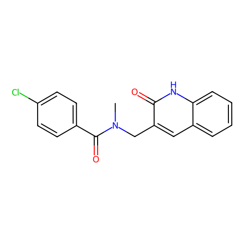 4-chloro-N-methyl-N-[(2-oxo-1,2-dihydroquinolin-3-yl)methyl]benzamide structure