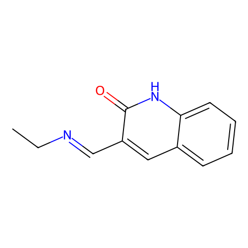 (E)-3-((ethylimino)methyl)quinolin-2-ol structure