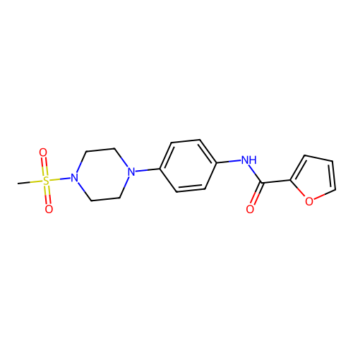 N-{4-[4-(methylsulfonyl)piperazin-1-yl]phenyl}furan-2-carboxamide structure