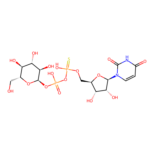 Uridine phosphate-beta-thiophosphate glucose structure