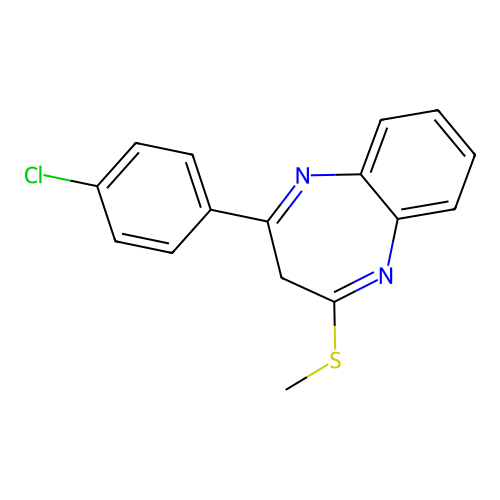 2-(4-Chlorophenyl)-4-(methylthio)-3H-1,5-benzodiazepine structure