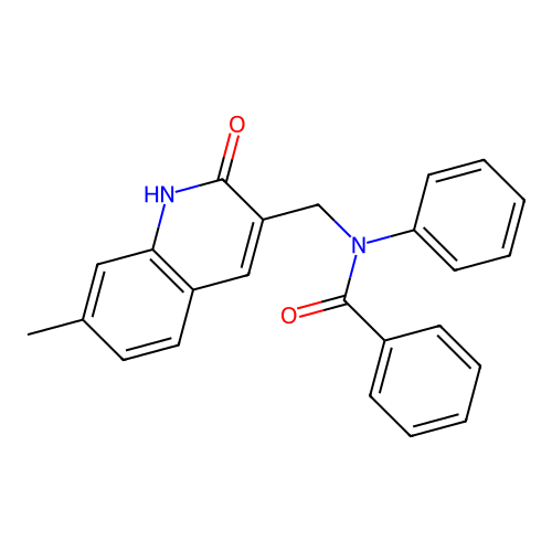 N-((2-hydroxy-7-methylquinolin-3-yl)methyl)-N-phenylbenzamide structure