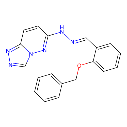 6-{(2E)-2-[2-(benzyloxy)benzylidene]hydrazinyl}[1,2,4]triazolo[4,3-b]pyridazine structure