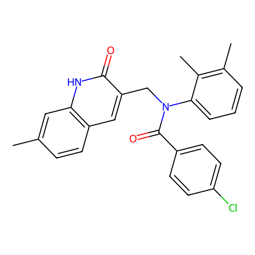 4-chloro-N-(2,3-dimethylphenyl)-N-((2-hydroxy-7-methylquinolin-3-yl)methyl)benzamide structure