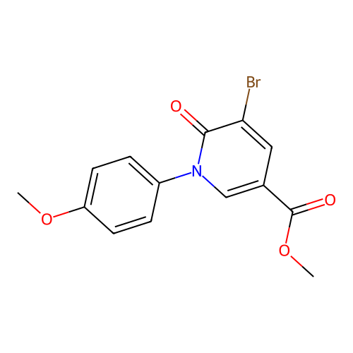 Methyl 5-bromo-1-(4-methoxyphenyl)-6-oxo-1,6-dihydropyridine-3-carboxylate structure