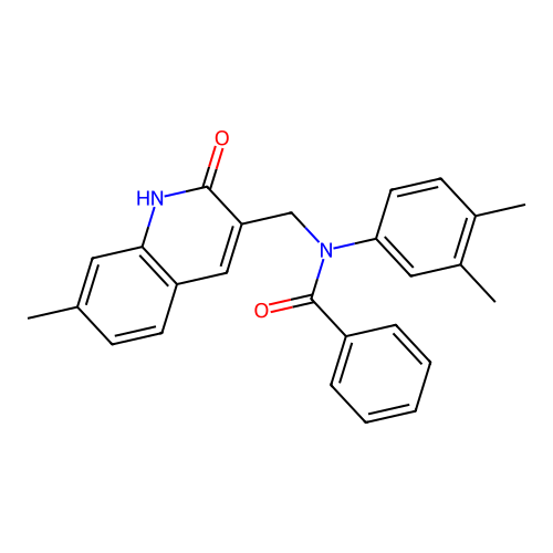 N-(3,4-dimethylphenyl)-N-((2-hydroxy-7-methylquinolin-3-yl)methyl)benzamide structure