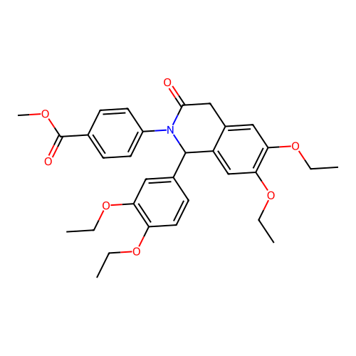 Methyl 4-[1-(3,4-diethoxyphenyl)-6,7-diethoxy-3-oxo-1,4-dihydroisoquinolin-2-yl]benzoate structure